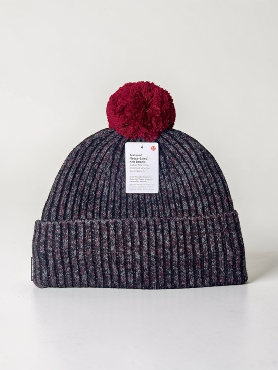 Lululemon Fleece Lined Knit Pom Pom Beanie Winter Hat Nwt